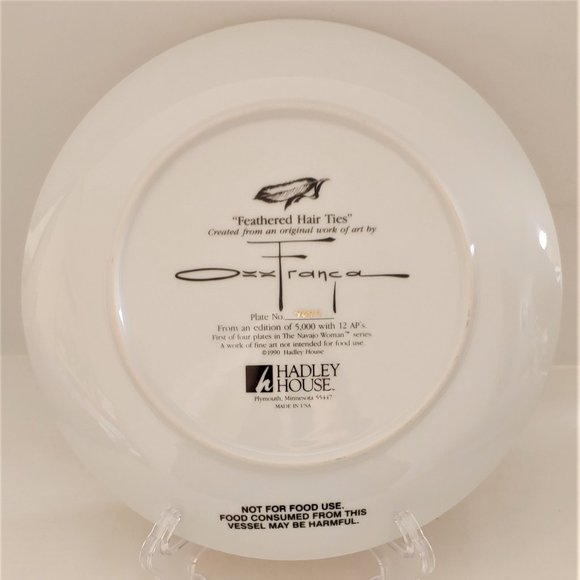 Feathered Hair Ties 1st in series Navajo Women Ozz Franca collectors Plate 4697 - Picture 2 of 2